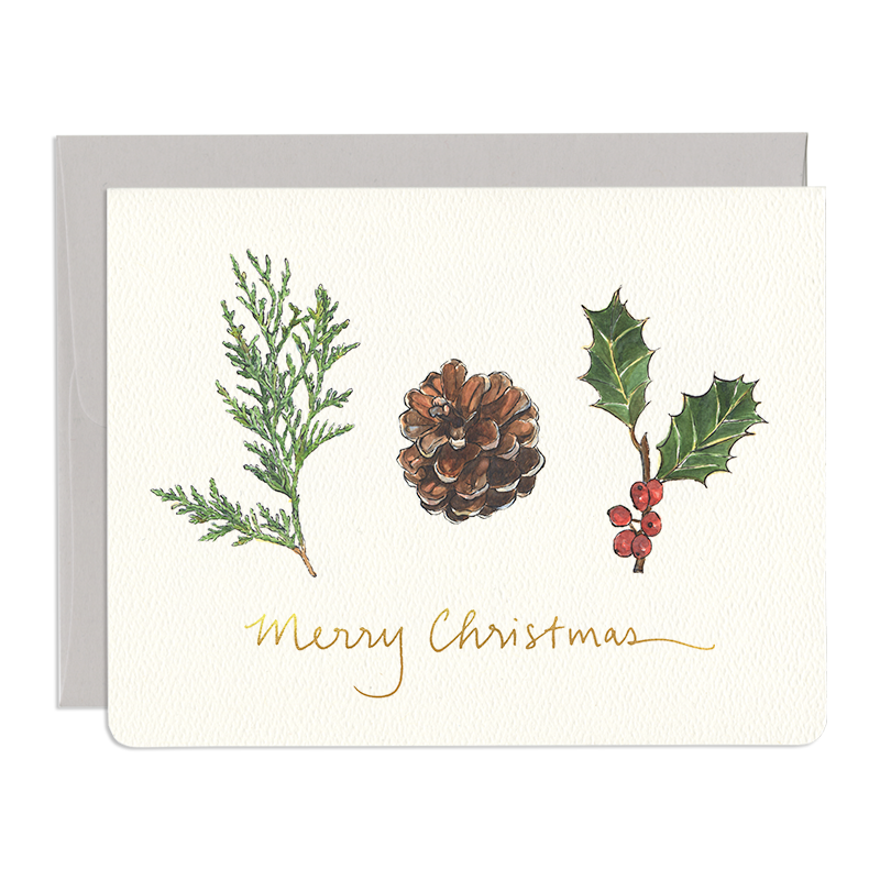 Christmas Joy Card Silver Antelope