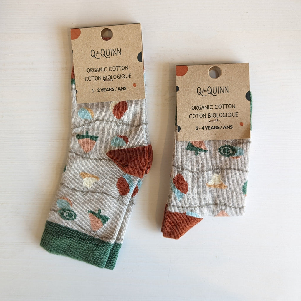 Buy Q for Quinn Organic Cotton Socks Monochrome Monsters at Well