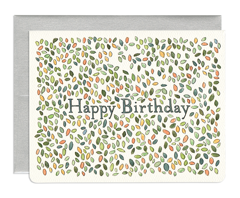 Birthday Leaves - Colourful Playful Greeting Card