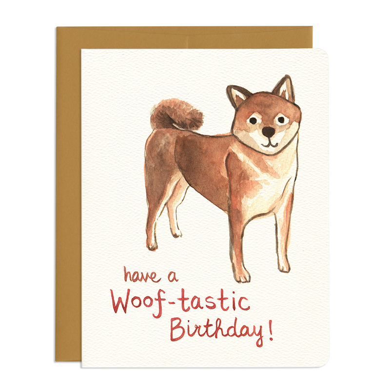 Woof-tastic Birthday - Shiba Inu Dog Birthday Greeting Card