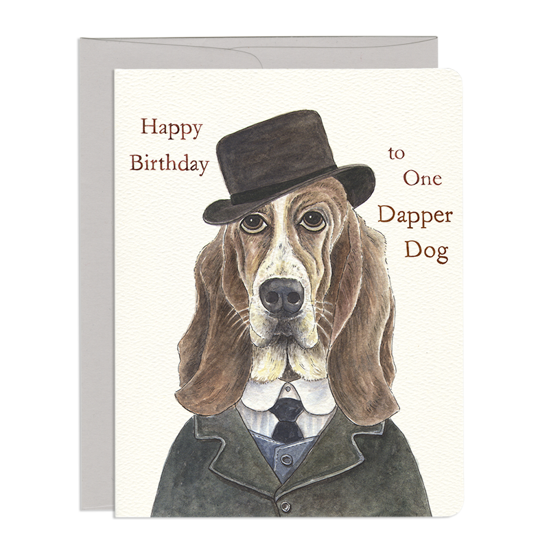 Dapper Dog - Humorous John Woofson Birthday Greeting Card