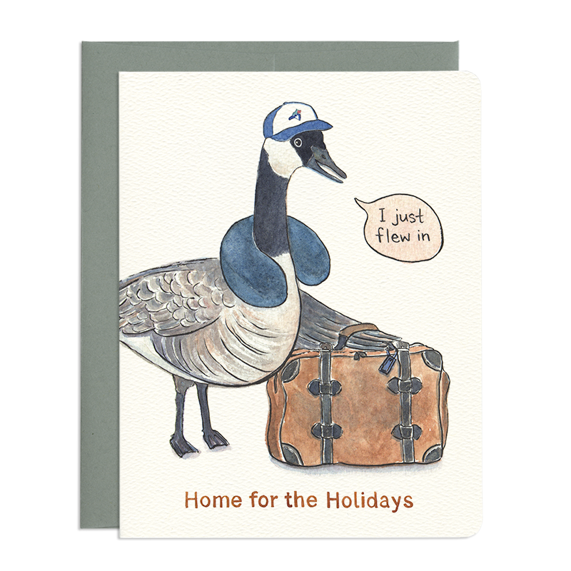 Home for the Holidays Goose - Frequent Flyer Goose Holiday Greeting Card