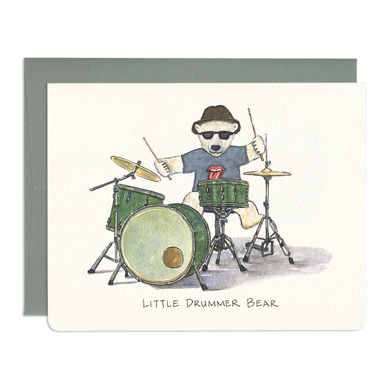 Drummer Bear Card