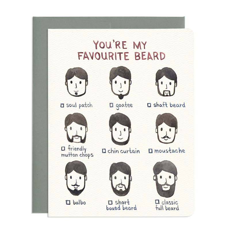 Favourite Beard - Stylish Beard & Moustache Greeting Card