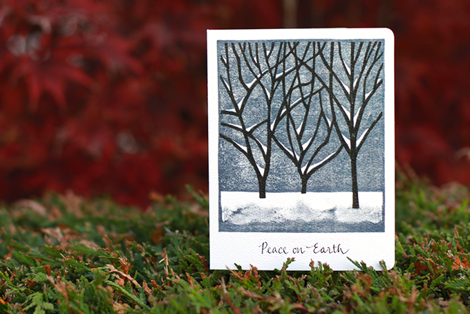 Peace on Earth - Elegant Woodcut Holiday Greeting Card