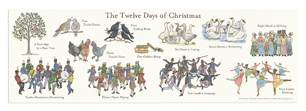 The Twelve Days of Christmas Flat Card