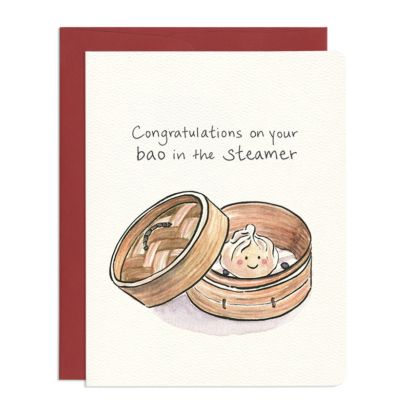 Baby Bao Congratulations Pregnant Foodie Card