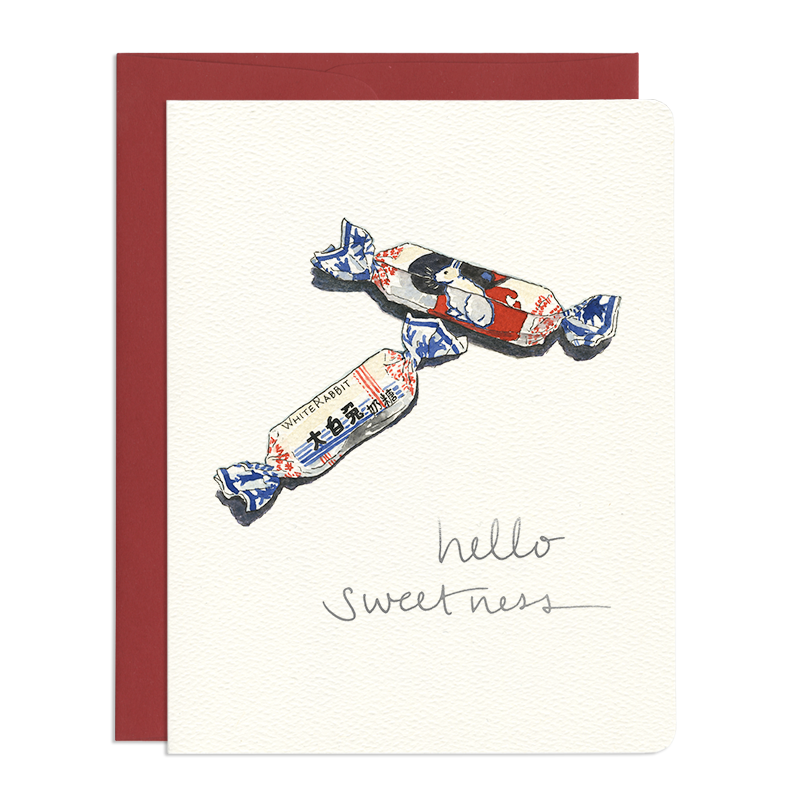 White Rabbit Candy Hello Sweetness Greeting Card