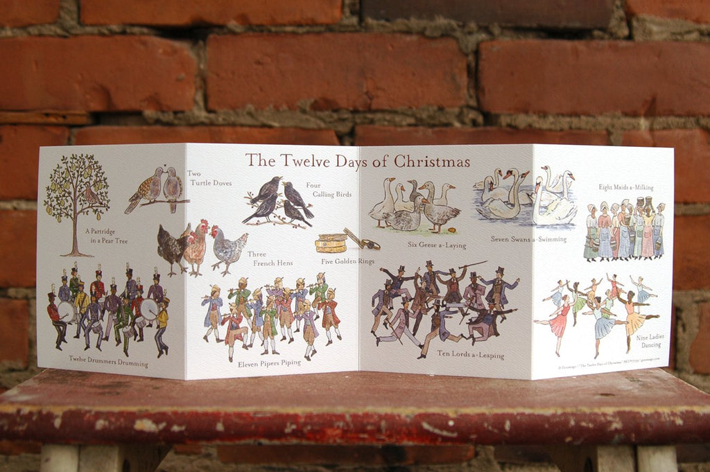 Twelve Days of Christmas - accordion greeting card