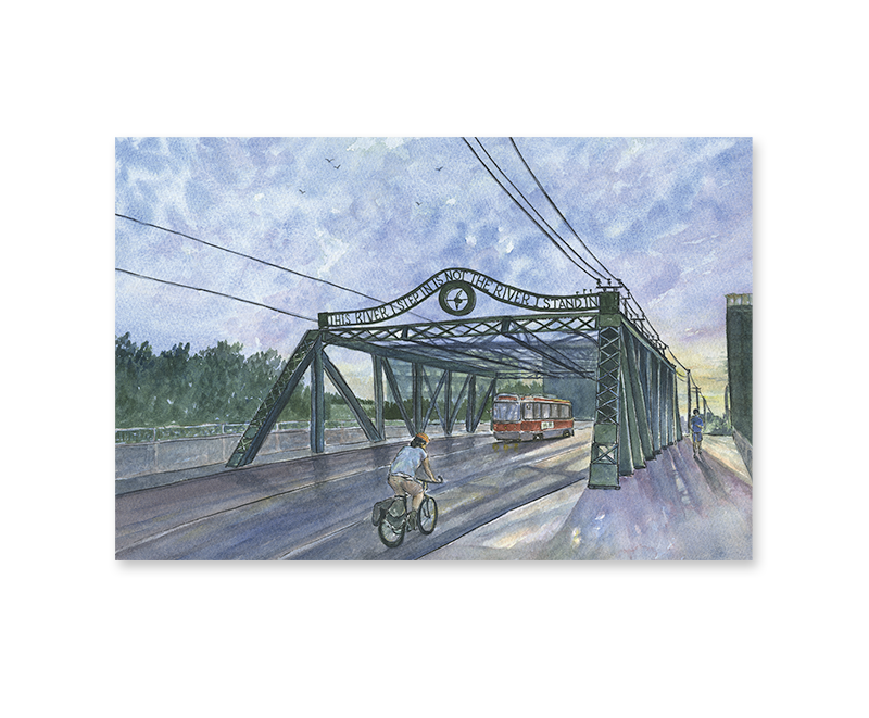 watercolour of Toronto's Queen Street Viaduct