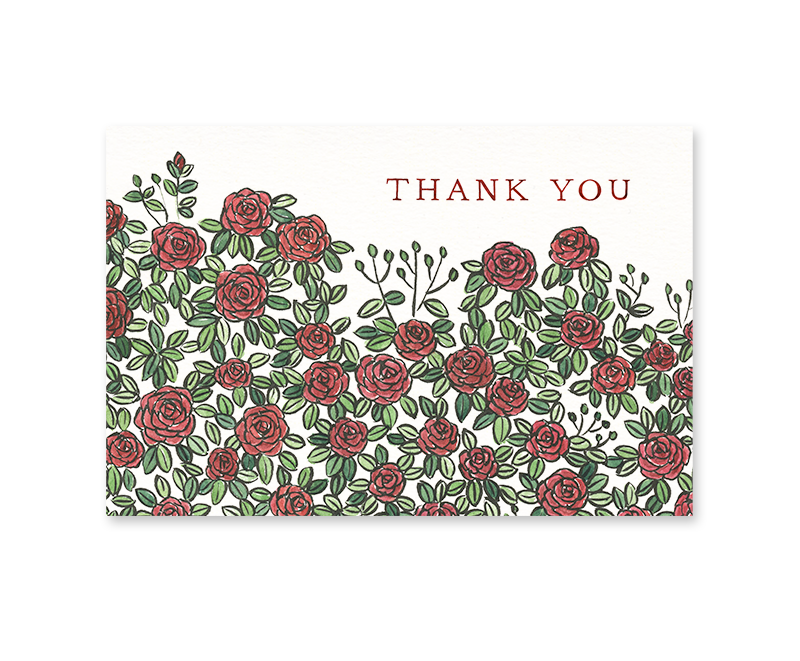Roses Thank You Postcard – Silver Antelope