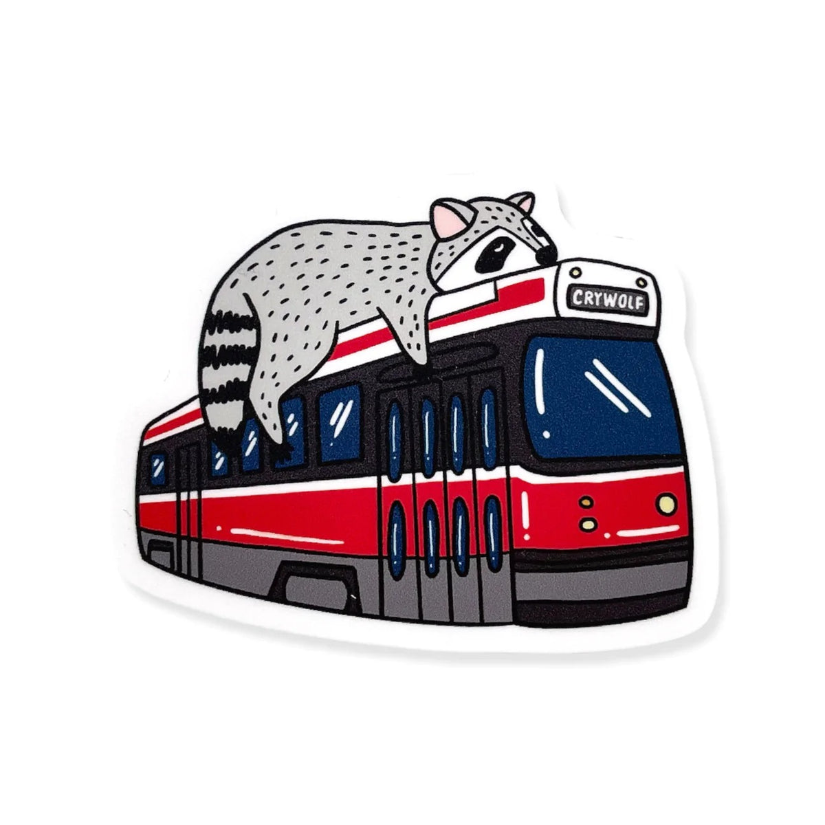 Streetcar Raccoon - Vinyl Sticker – Silver Antelope